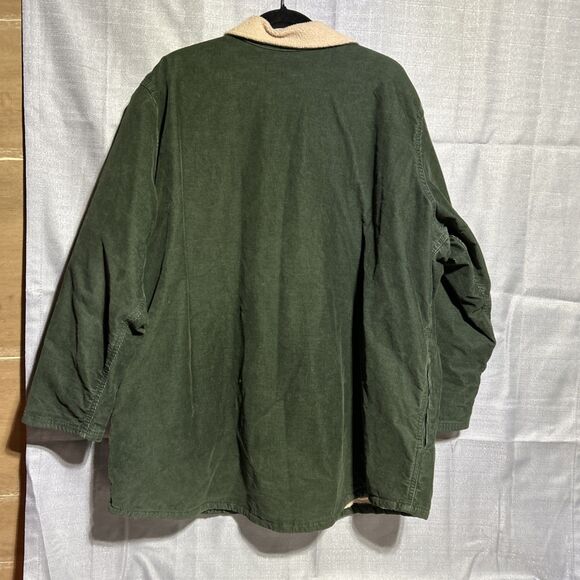 Wrangler Corduroy Sherpa Lined Jacket 2X Womens Barn Chore Jacket Green Trucker - Picture 2 of 10